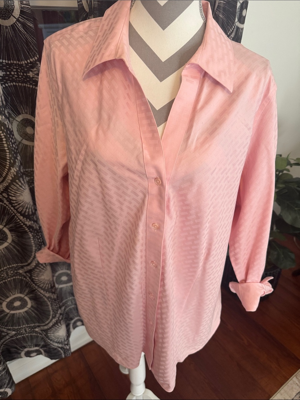 Christine Investments Gold Label Pink Women’s Button-Up Shirt Size 18W